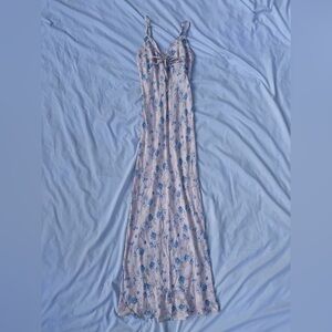 Y2K Inspired Lavender Floral Maxi Slip Dress